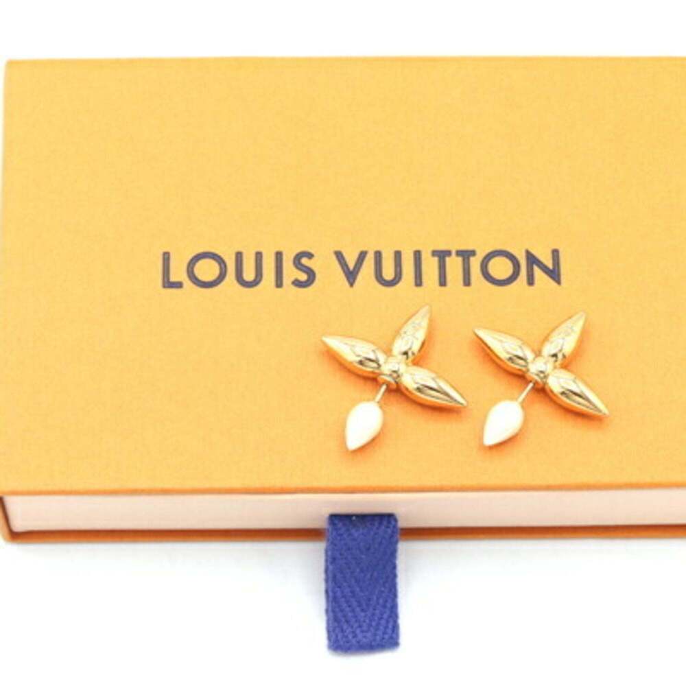 LOUIS VUITTON Gold Monogram Earrings - Picture 8 of 8